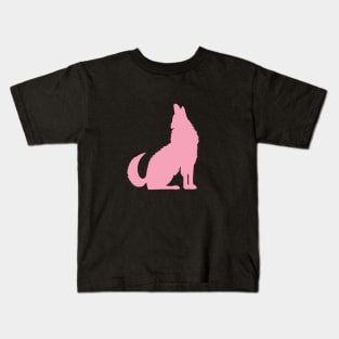 pink wolf pink moon Kids T-Shirt